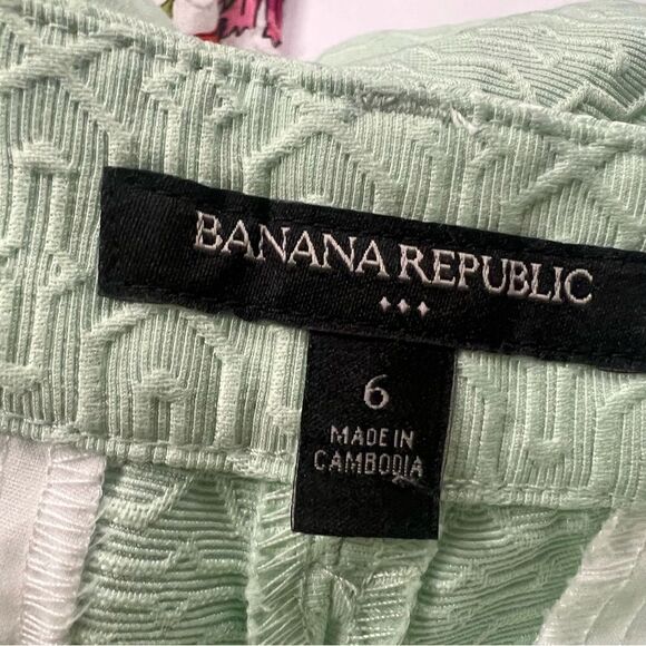Banana Republic mint green patterned shorts Sz 6 - Picture 4 of 5